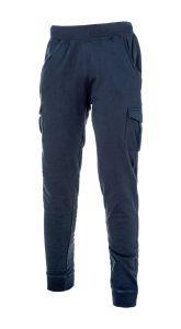 ++PANTALONE IN FELPA BLU C/TASCONE