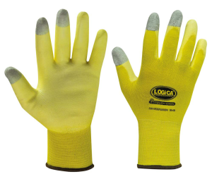 ++GUANTO NYLON GIALLO SPALM.PU DITA TOUCH