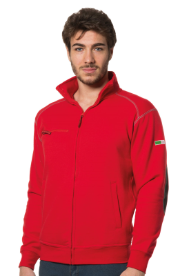 FELPA ZIP LUNGA  ROSSO C/RINFORZI