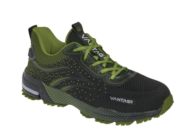SCARPA BASSA TESSUTO NERA VERDE S1PL