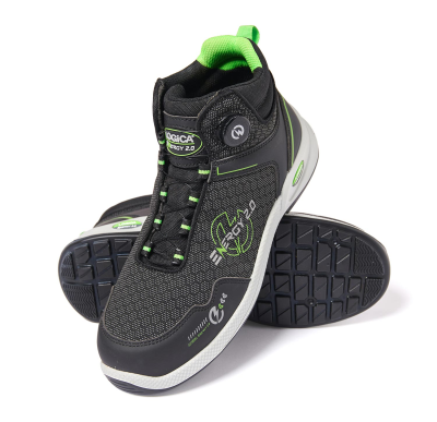 SCARPA ALTA TESSUTO  NERO/VERDE S3S FO SR