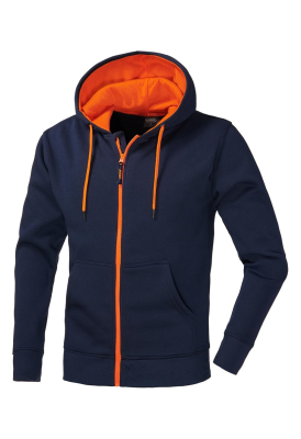 FELPA  POLYCOTONE ZIP LUNGA BLU/ARANCIO